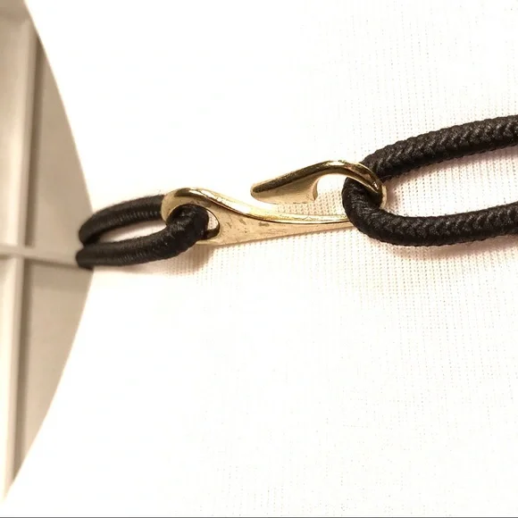 Rare Vintage Black Gold Cord Braided Belt - Picture 3 of 7